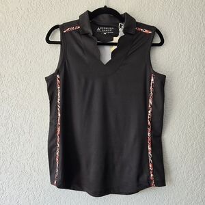 Bermuda Sands Small Black Odessa‎ Sleeveless Polo Top Golf